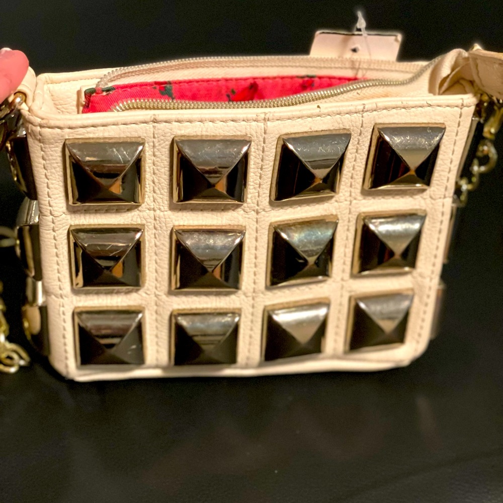 Betsey Johnson studded clutch cross body